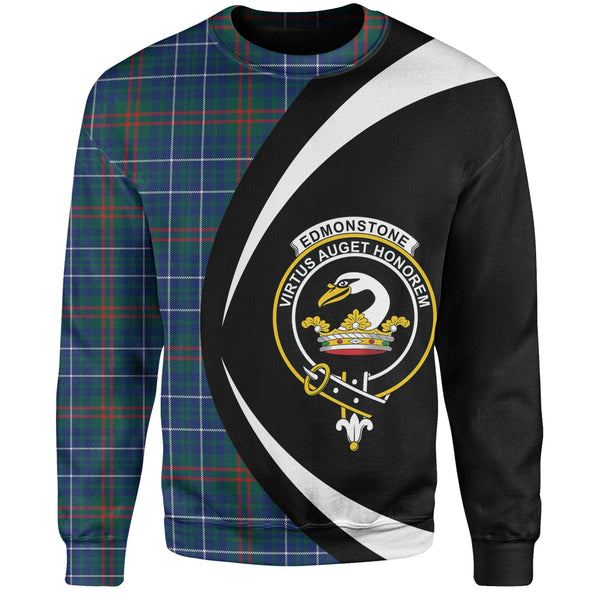 Edmonstone Modern Clan Badge Tartan Sweatshirt Circle Style Personalized