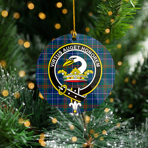 Edmonstone Weathered Clan Badge Tartan Plastic Christmas Ornaments