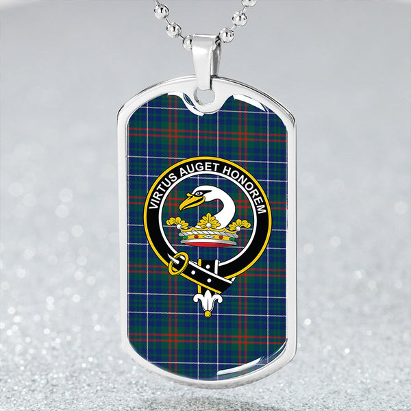 Edmonstone Weathered Clan Badge Classic Tartan Dog Tag Necklace