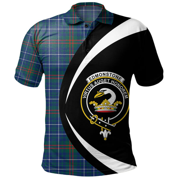 Edmonstone Modern Clan Badge Tartan Polo Shirt Circle Style Personalized