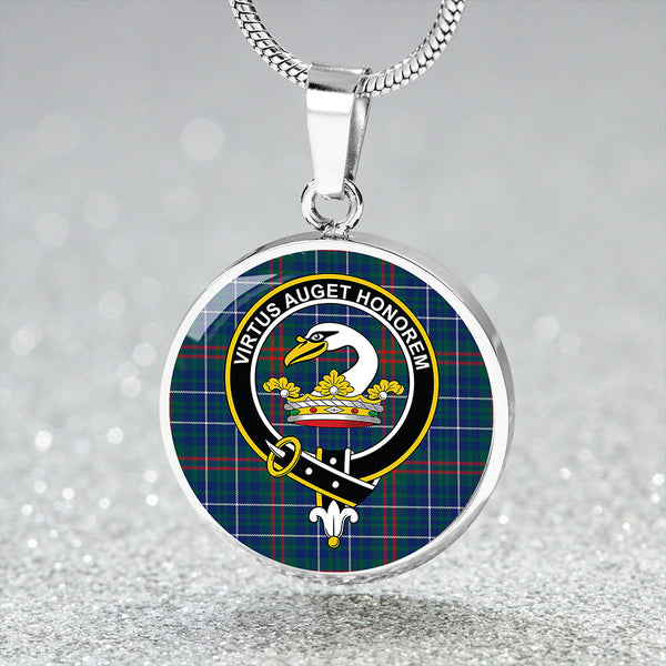 Edmonstone Modern Clan Badge Tartan Classic Circle Necklace