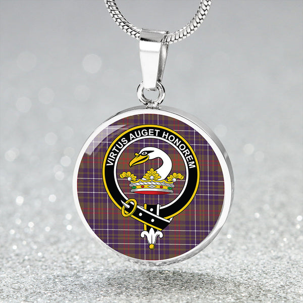 Edmonstone Weathered Clan Badge Tartan Classic Circle Necklace