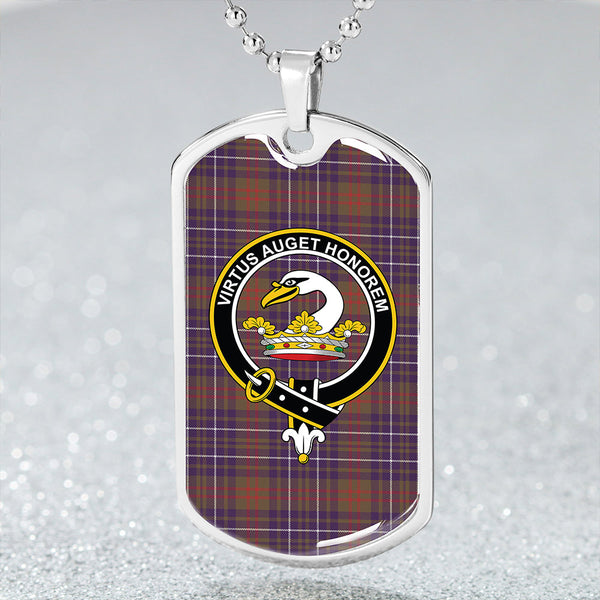 Edmonstone Clan Badge Classic Tartan Dog Tag Necklace