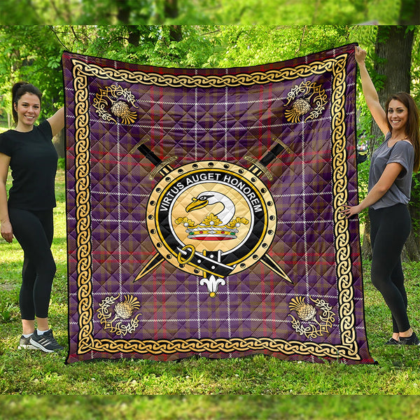 Edmonstone Clan Badge Tartan Premium Quilt Celtic Shield