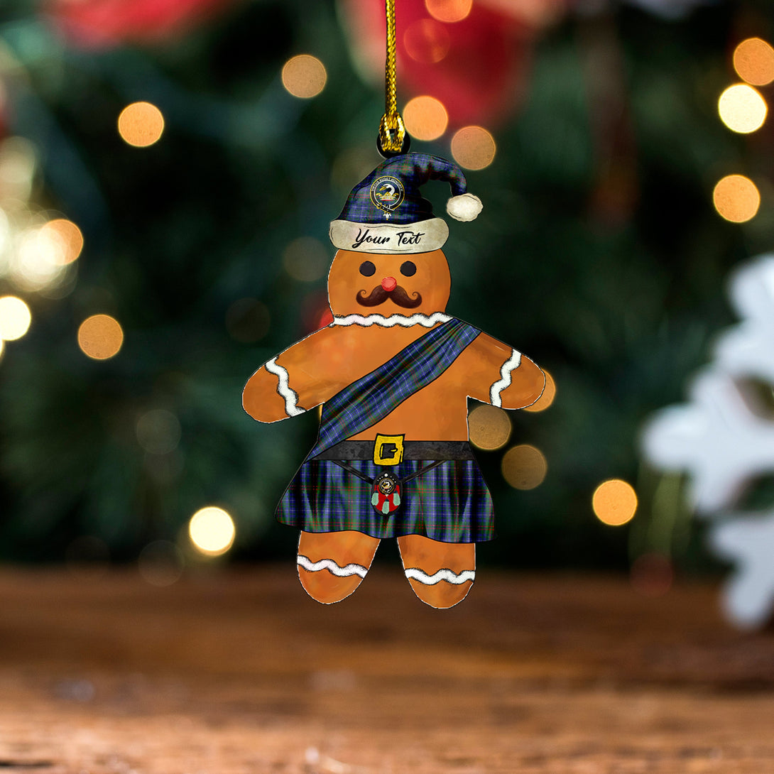 Edmonstone Clan Badge Tartan Wood Acrylic Ornament Gingerbread Scotland Warrior Personalized