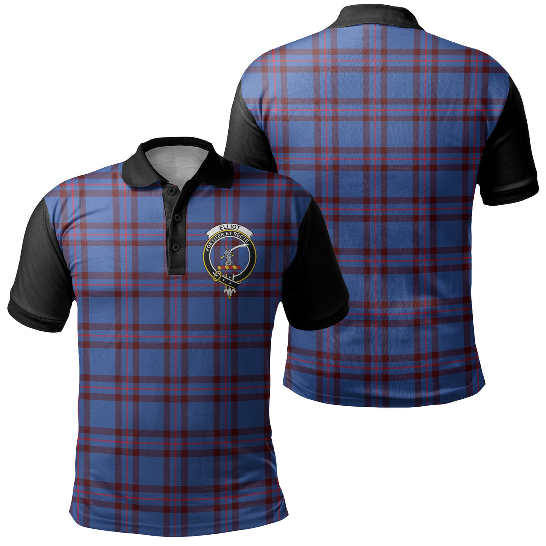 Elliot Modern Tartan Crest Polo Shirt Black Neck 1 Style