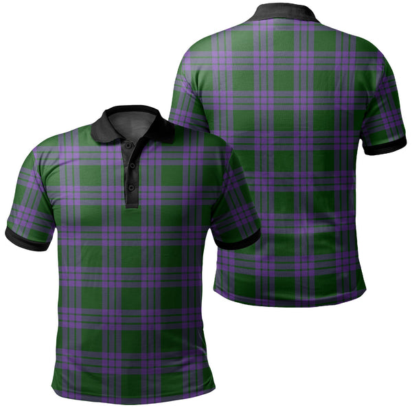 Elphinstone Tartan Classic Polo Shirt Black Neck 2 Style