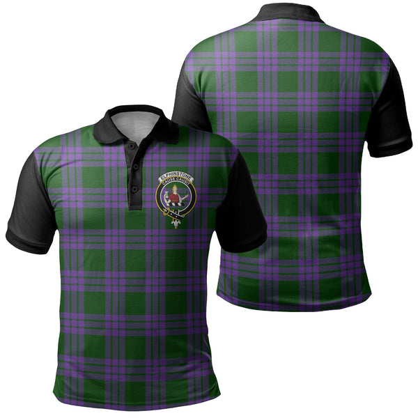 Elphinstone Tartan Crest Polo Shirt Black Neck 1 Style