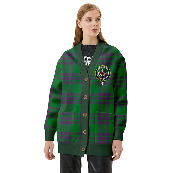 Elphinstone Ancient Clan Badge Tartan V-neck Cardigan