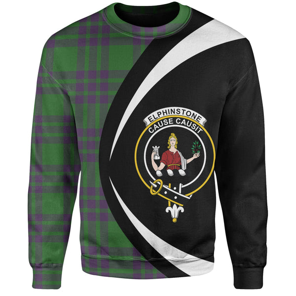 Elphinstone Ancient Clan Badge Tartan Sweatshirt Circle Style Personalized