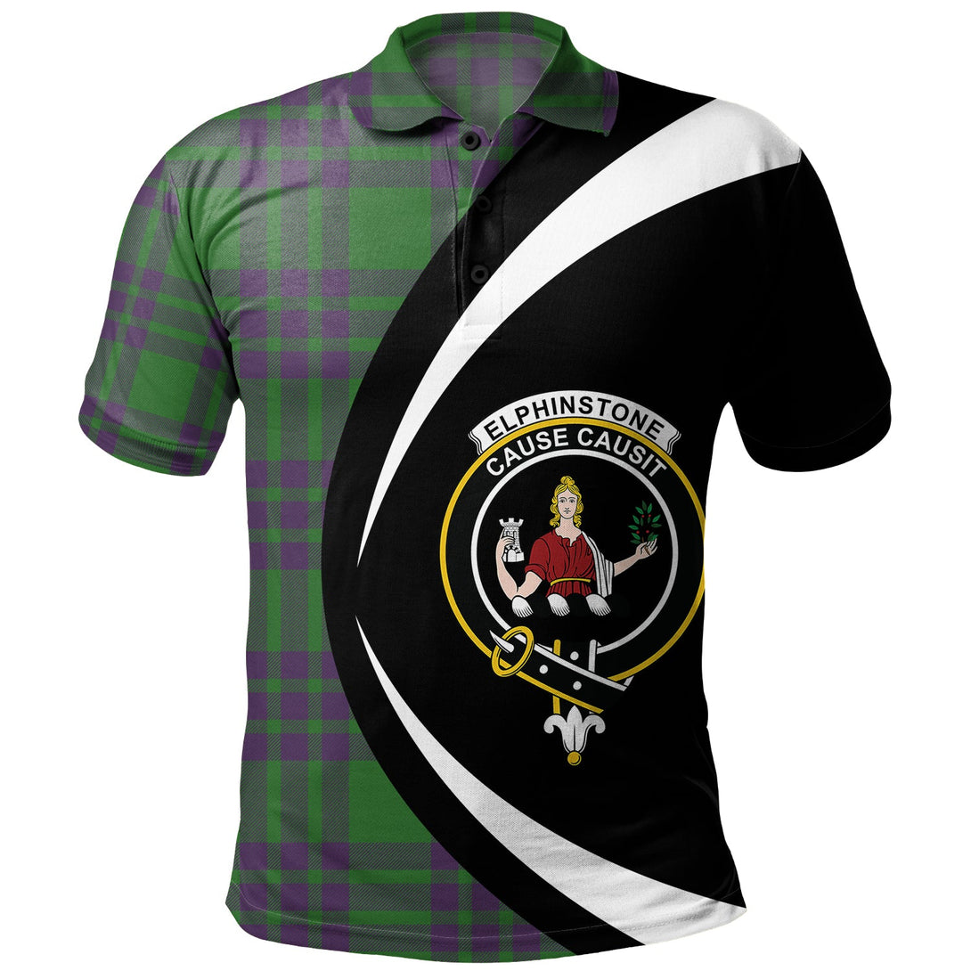 Elphinstone Ancient Clan Badge Tartan Polo Shirt Circle Style Personalized