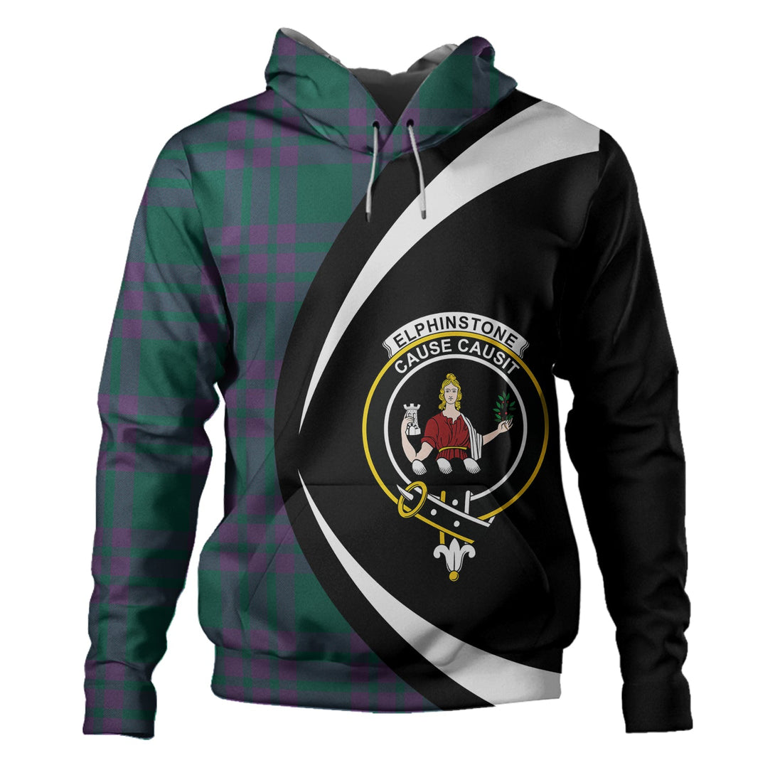 Elphinstone Modern Clan Badge Tartan Hoodie Circle Style