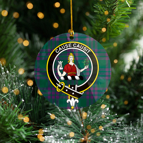 Elphinstone Modern Clan Badge Tartan Plastic Christmas Ornaments