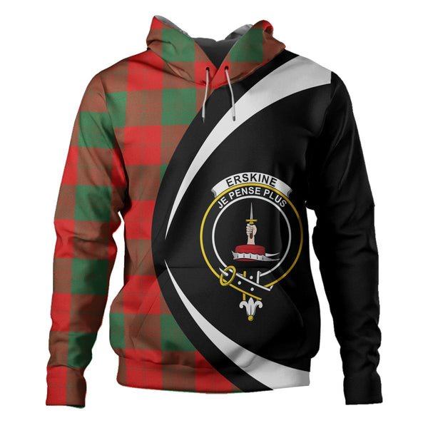 Erskine Clan Badge Tartan Hoodie Circle Style