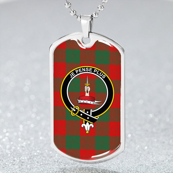 Erskine Black & White Clan Badge Classic Tartan Dog Tag Necklace