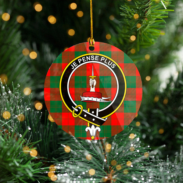 Erskine Black & White Clan Badge Tartan Plastic Christmas Ornaments