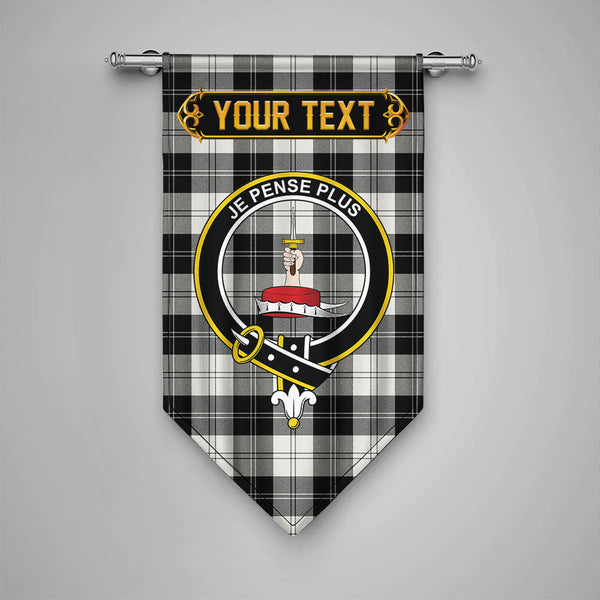 Erskine Black & White Clan Badge Tartan Gonfalon Personalize