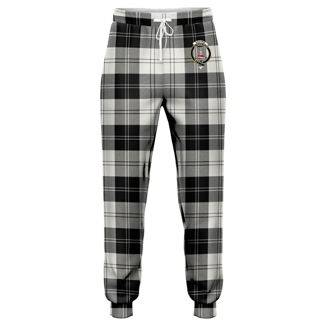 Erskine Black & White Clan Badge Tartan Jogger Pants