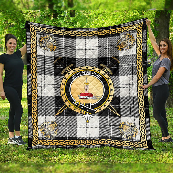 Erskine Blue Clan Badge Tartan Premium Quilt Celtic Shield