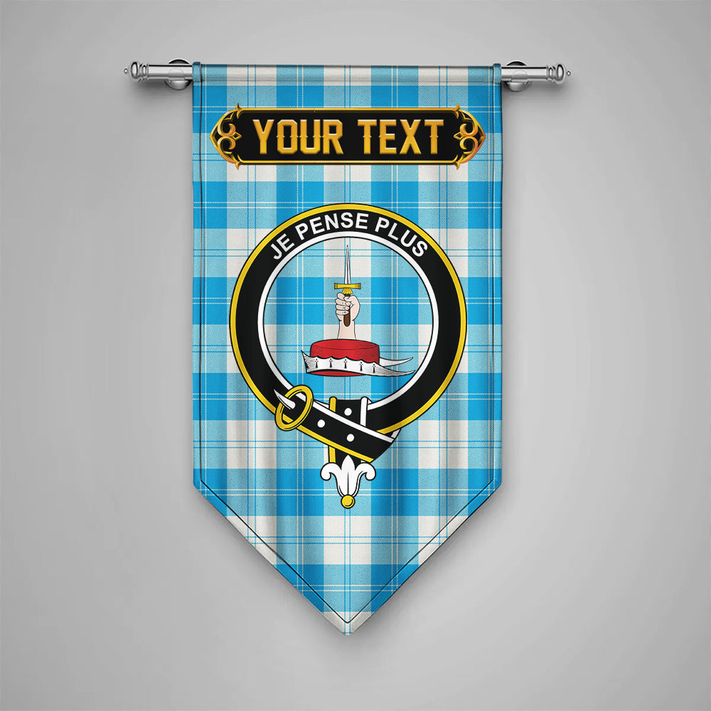 Erskine Blue Clan Badge Tartan Gonfalon Personalize