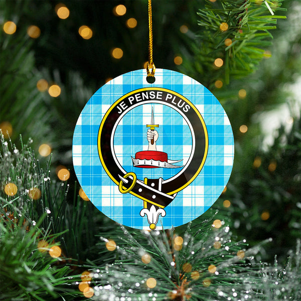 Erskine Burgundy Clan Badge Tartan Plastic Christmas Ornaments