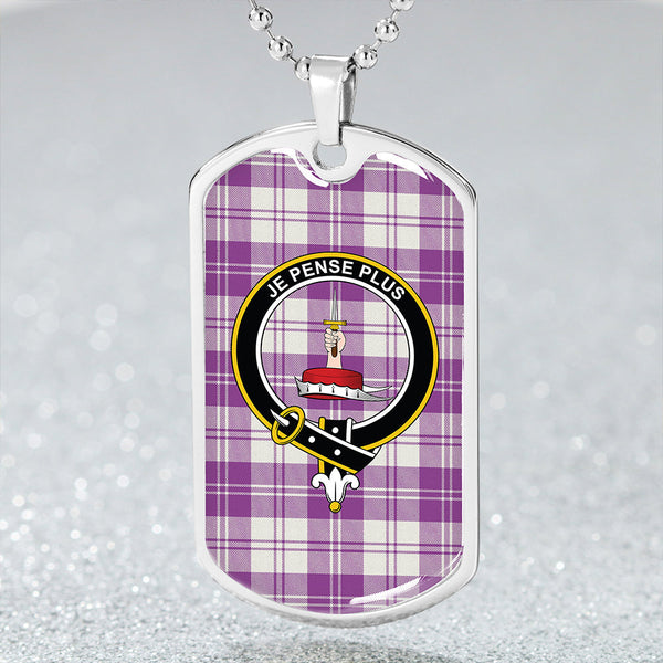 Erskine Green Clan Badge Classic Tartan Dog Tag Necklace