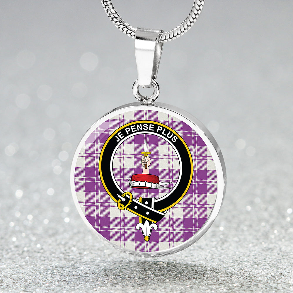 Erskine Dress Purple Clan Badge Tartan Classic Circle Necklace