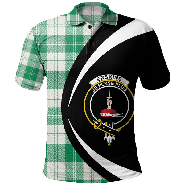 Erskine Green Clan Badge Tartan Polo Shirt Circle Style Personalized