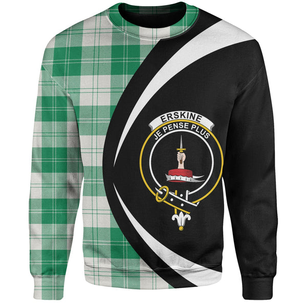 Erskine Green Clan Badge Tartan Sweatshirt Circle Style Personalized