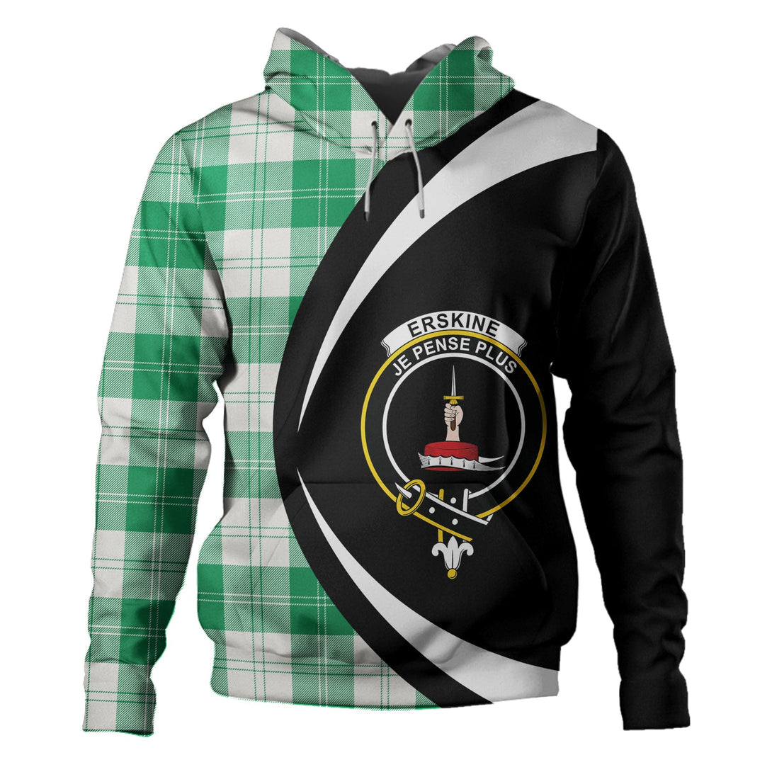 Erskine Green Clan Badge Tartan Hoodie Circle Style