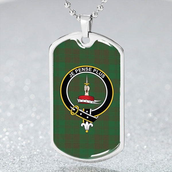 Erskine Hunting Modern Clan Badge Classic Tartan Dog Tag Necklace