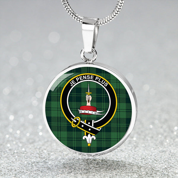 Erskine Hunting Modern Clan Badge Tartan Classic Circle Necklace