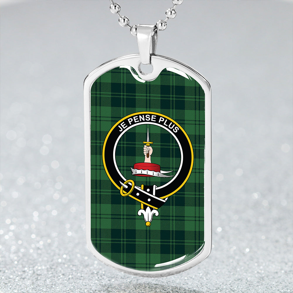 Erskine Hunting Weathered Clan Badge Classic Tartan Dog Tag Necklace