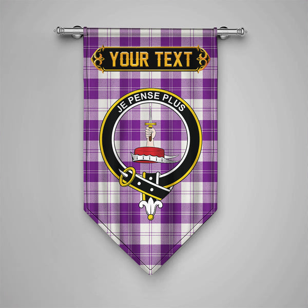 Erskine Purple Clan Badge Tartan Gonfalon Personalize