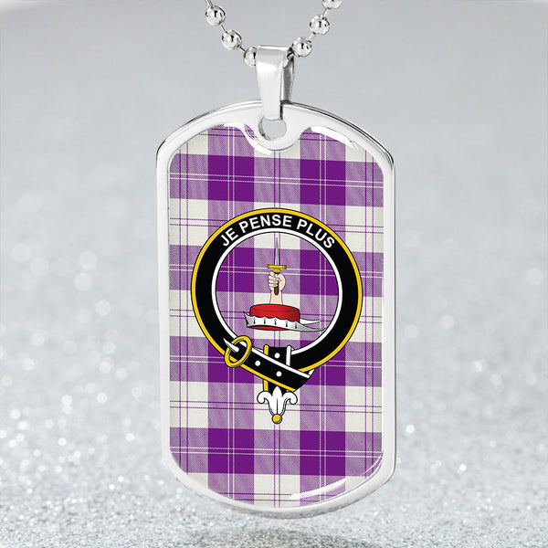 Erskine Red Clan Badge Classic Tartan Dog Tag Necklace