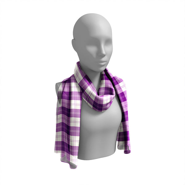 Erskine Purple Tartan Classic Silk Habotai Long Scarf