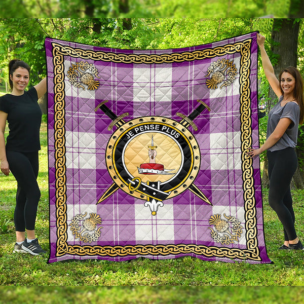 Erskine Red Clan Badge Tartan Premium Quilt Celtic Shield