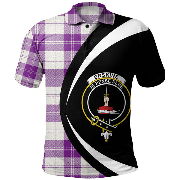 Erskine Purple Clan Badge Tartan Polo Shirt Circle Style Personalized