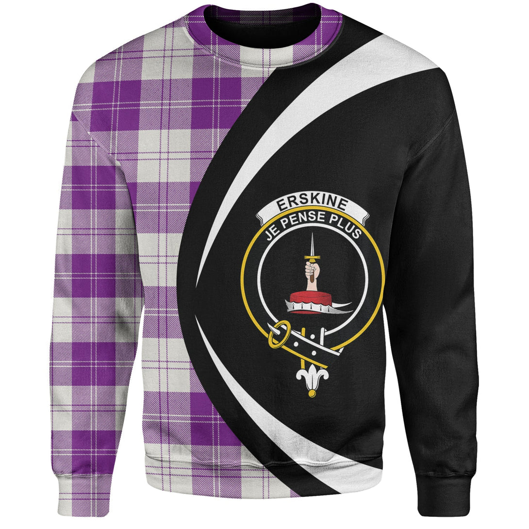 Erskine Purple Clan Badge Tartan Sweatshirt Circle Style Personalized