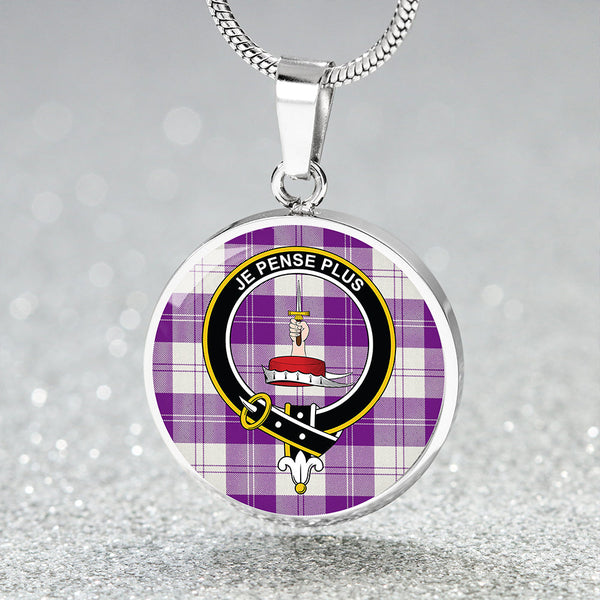 Erskine Purple Clan Badge Tartan Classic Circle Necklace