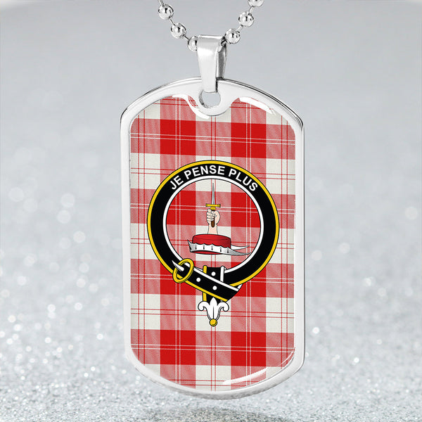 Erskine Weathered Clan Badge Classic Tartan Dog Tag Necklace