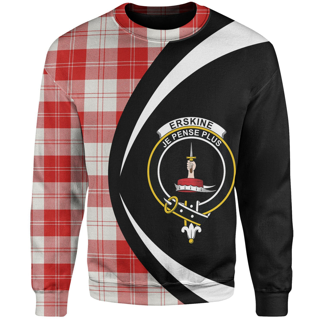 Erskine Red Clan Badge Tartan Sweatshirt Circle Style Personalized