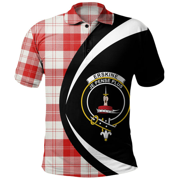 Erskine Red Clan Badge Tartan Polo Shirt Circle Style Personalized