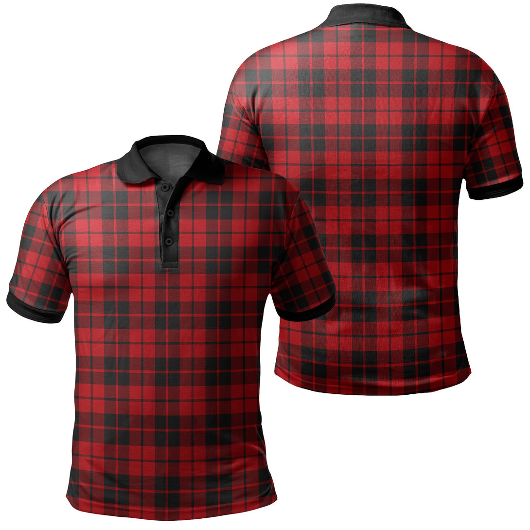 Ettrick District Tartan Classic Polo Shirt Black Neck 2 Style