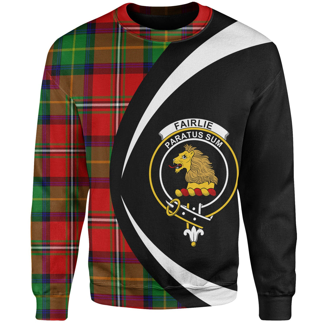 Fairlie Modern Clan Badge Tartan Sweatshirt Circle Style Personalized