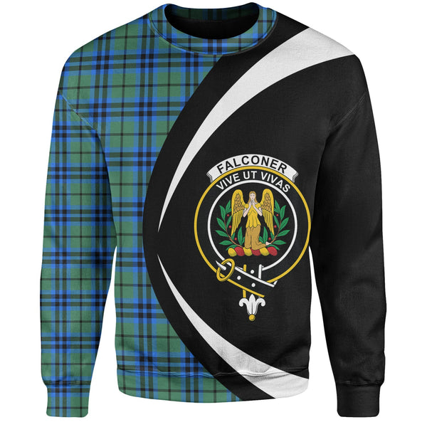 Falconer Clan Badge Tartan Sweatshirt Circle Style Personalized