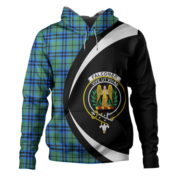 Falconer Clan Badge Tartan Hoodie Circle Style