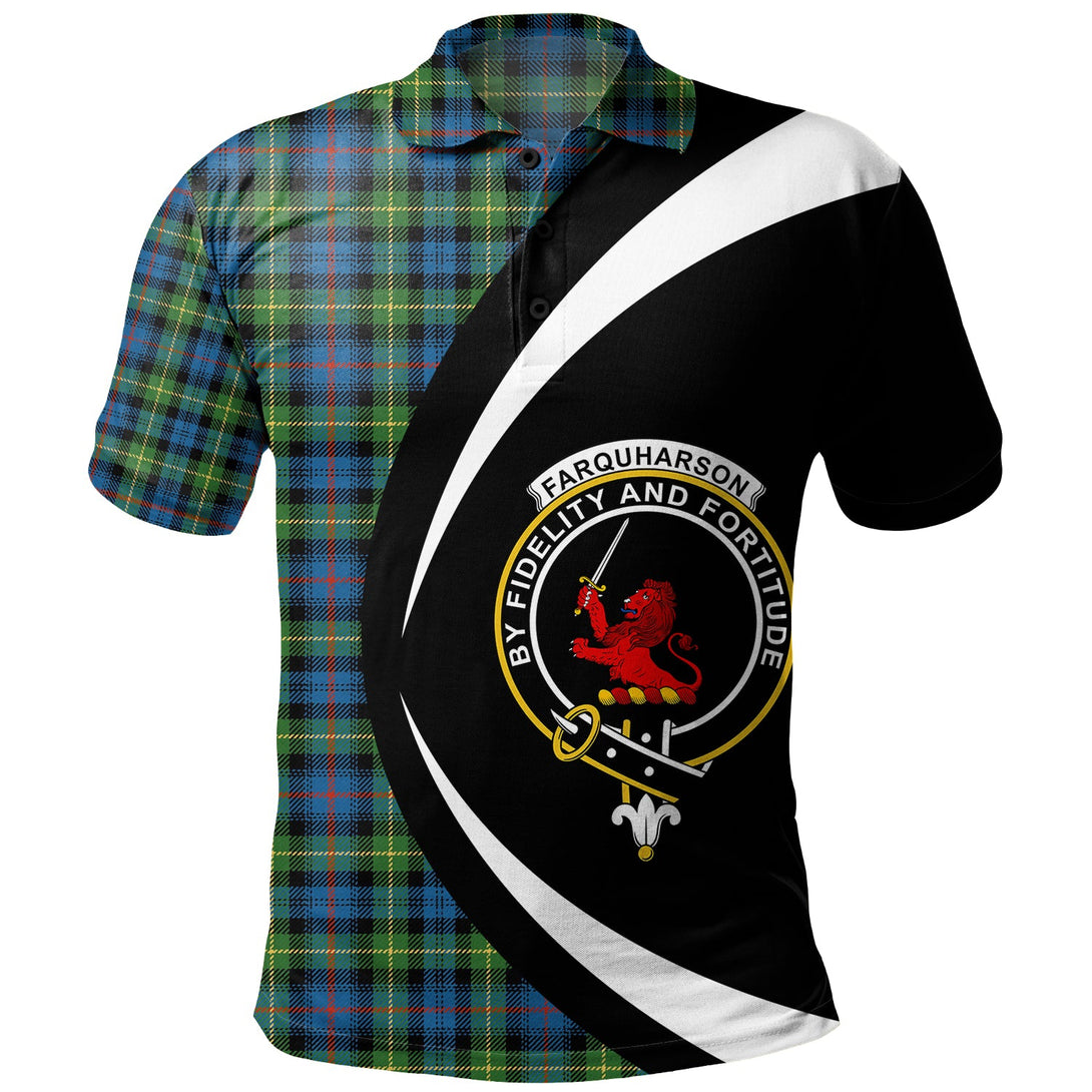 Farquharson Ancient Clan Badge Tartan Polo Shirt Circle Style Personalized