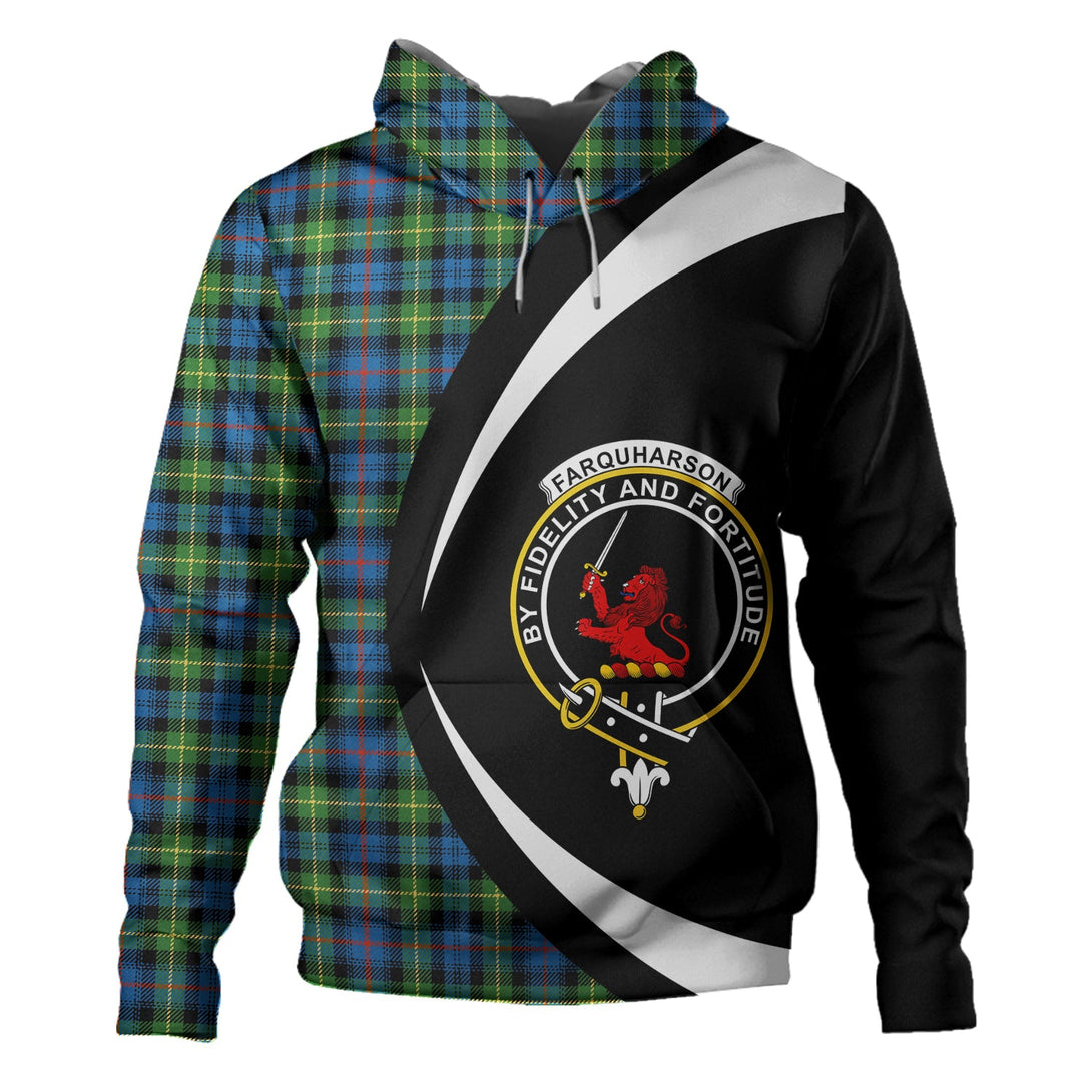 Farquharson Ancient Clan Badge Tartan Hoodie Circle Style