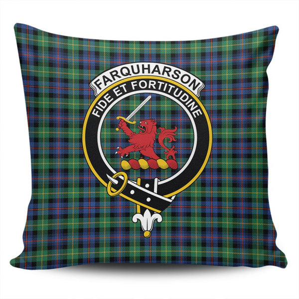 Farquharson Ancient Tartan Classic Crest Pillow Cover